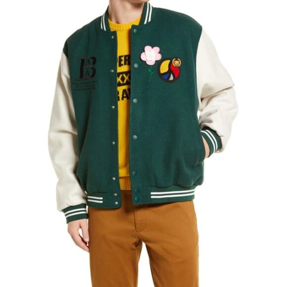 Bel-Air Athletics Green Varsity Jacket Letterman Size L NEW - Picture 2 of 10